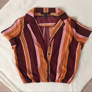 Forever 21 | Cropped Striped Color Block Blouse